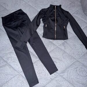 lululemon athletica Black Zip Jacket and High-Waist Leggings Set